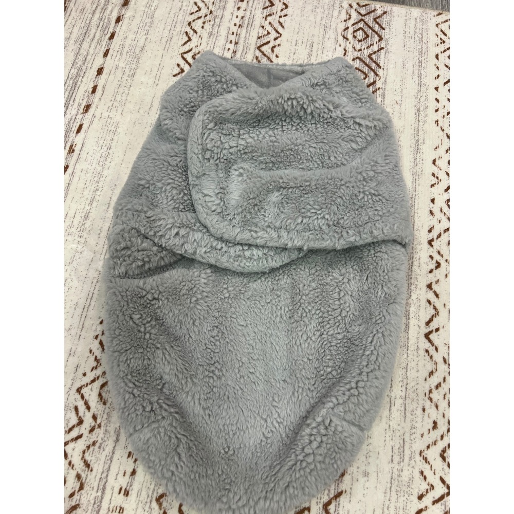 S.L. Home Fashions‎ Gray Plush Fleece Baby Swaddle Blanket Wrap small